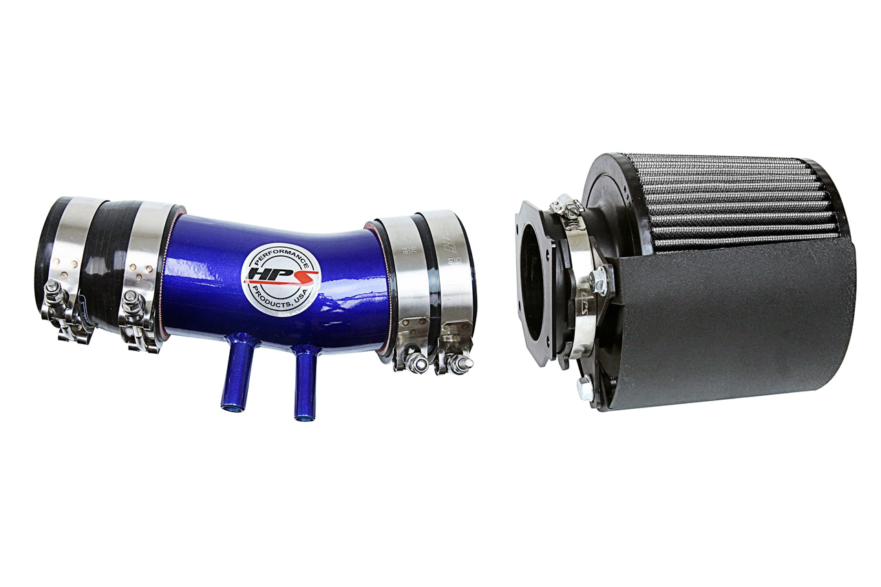 HPS Performance Air Intake Kit with Heat Shield Blue 827-604BL