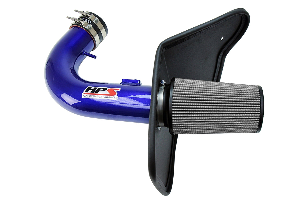 HPS Performance Air Intake Kit with Heat Shield Blue 827-607BL