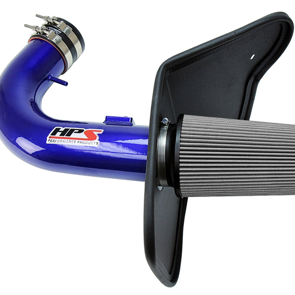 HPS Performance Air Intake Kit with Heat Shield Blue 827-607BL