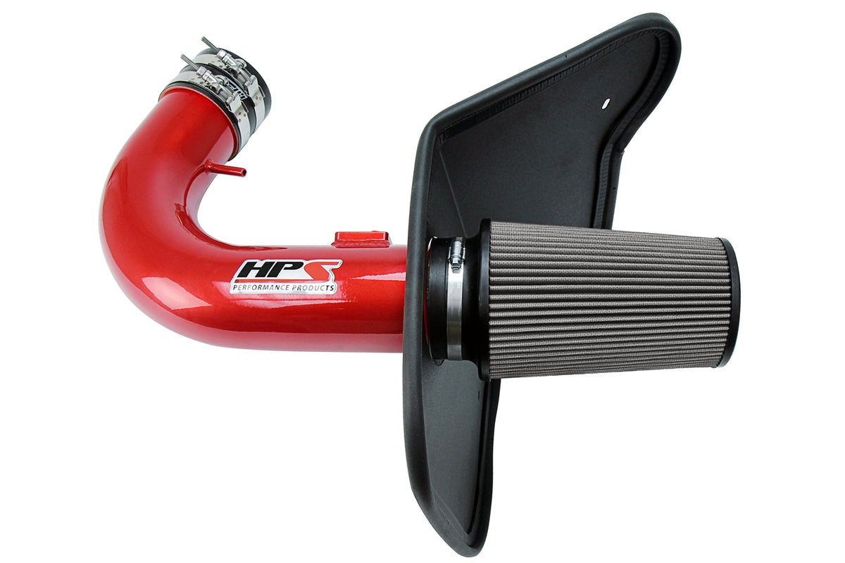 HPS Performance Air Intake Kit with Heat Shield Red 827-607R