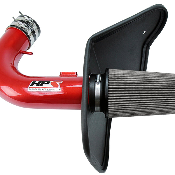HPS Performance Air Intake Kit with Heat Shield Red 827-607R