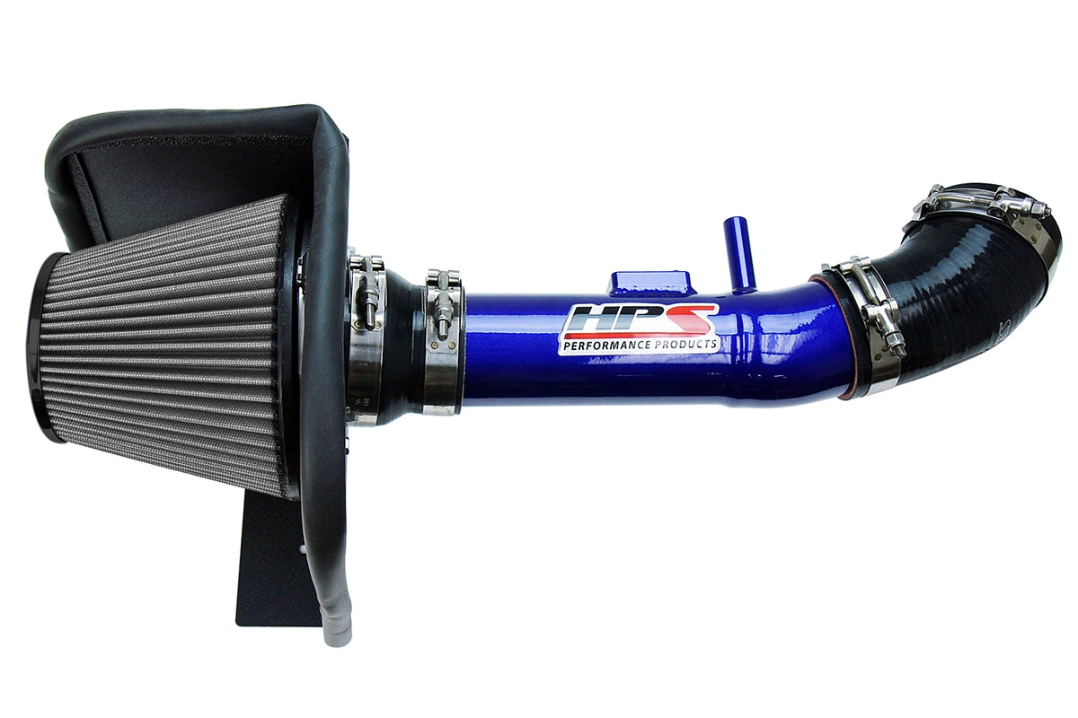 HPS Performance Air Intake Kit with Heat Shield Blue 827-611BL