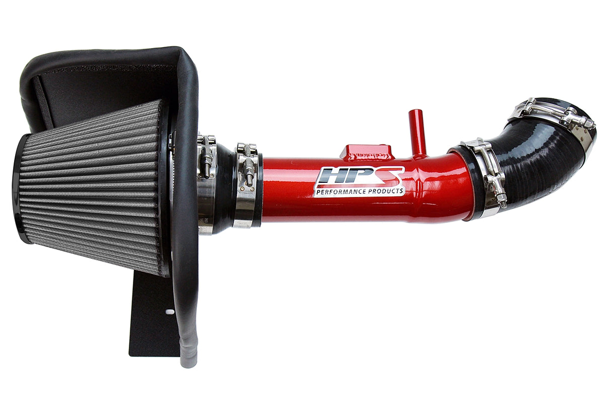 HPS Performance Air Intake Kit with Heat Shield Red 827-611R