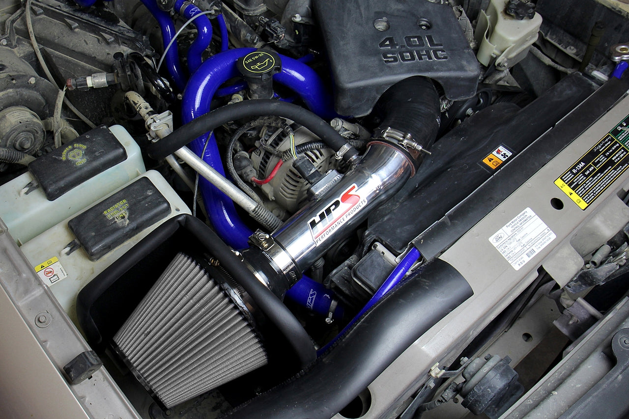 HPS Performance Air Intake Kit with Heat Shield (Polished) - Ford Ranger / Mazda B4000 - (2004-2011 / 2004-2009)