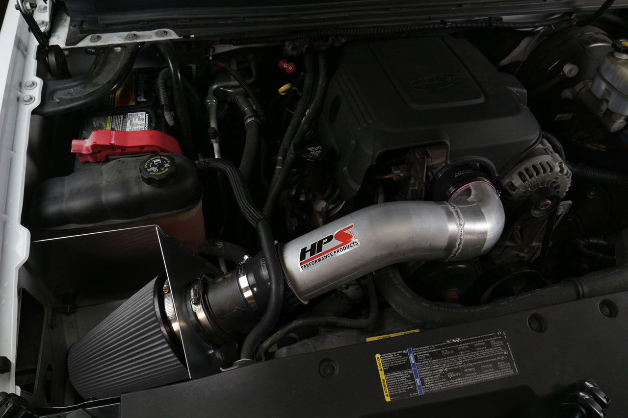 HPS Performance Air Intake Kit with Heat Shield (Red) - GMC Yukon / Cadillac Escalade / Chevy Avalanche / Chevy Cheyenne 2500 / Chevy Silverado 1500 / Chevy Suburban 1500 / Chevy Tahoe / GMC Sierra 1500 - (2007-2009)