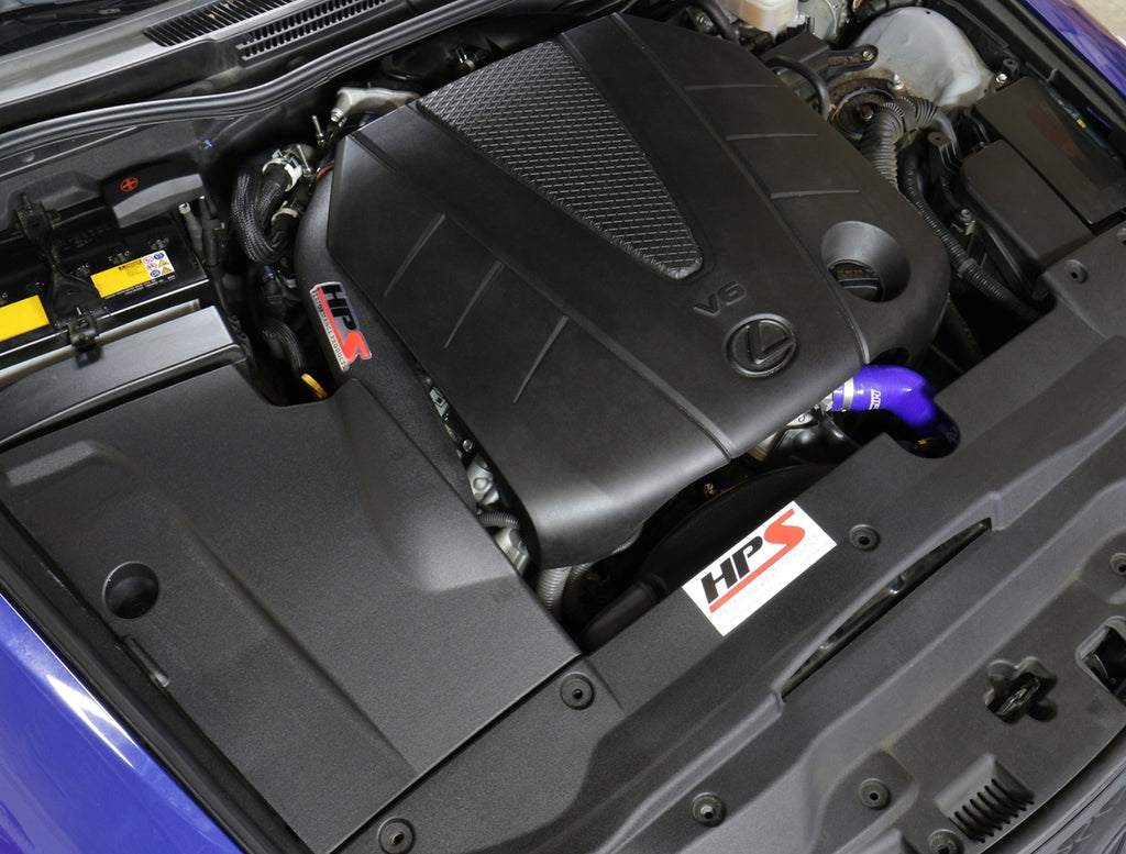 HPS Performance Wrinkle Black Short Ram Air Intake w/ Heat Shield - Lexus IS250 / Lexus IS350 - (2014-2015 / 2014-2020)