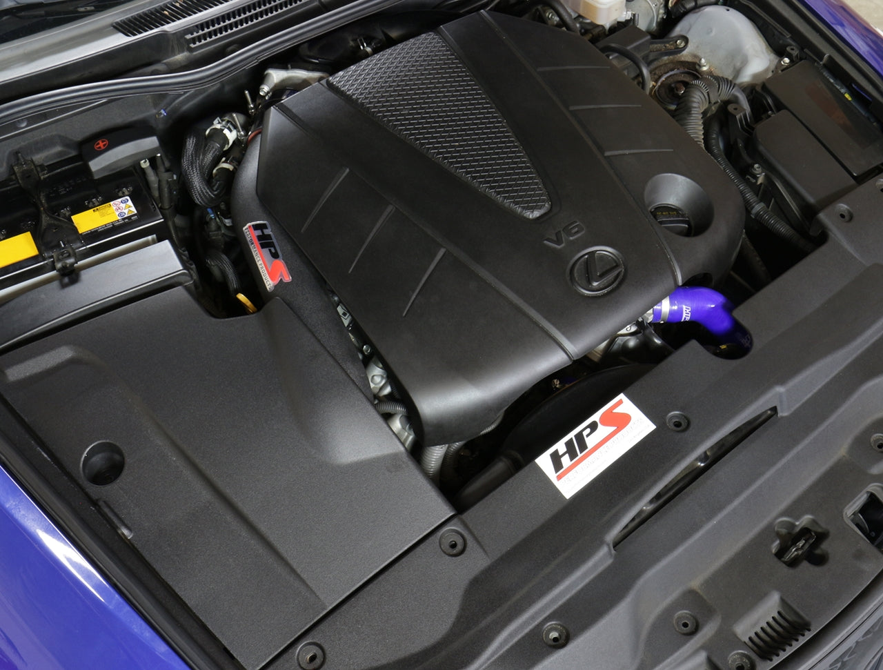 HPS Performance Wrinkle Black Short Ram Air Intake w/ Heat Shield - Lexus IS250 / Lexus IS350 - (2014-2015 / 2014-2020)