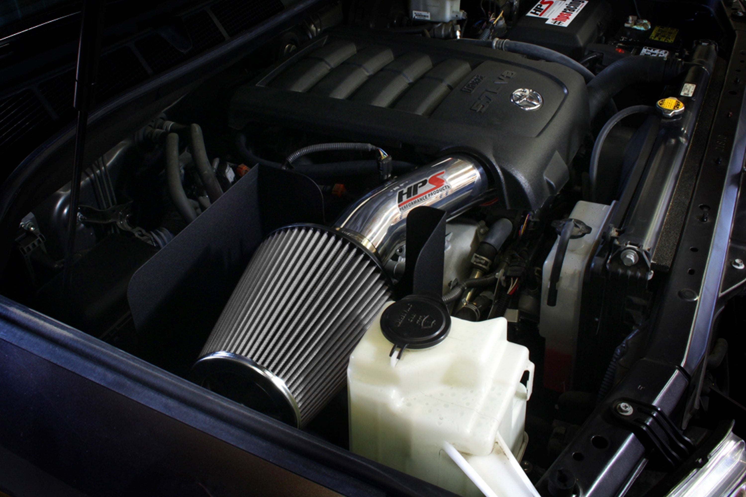 HPS Performance Air Intake Kit with Heat Shield, Red, 827-629R