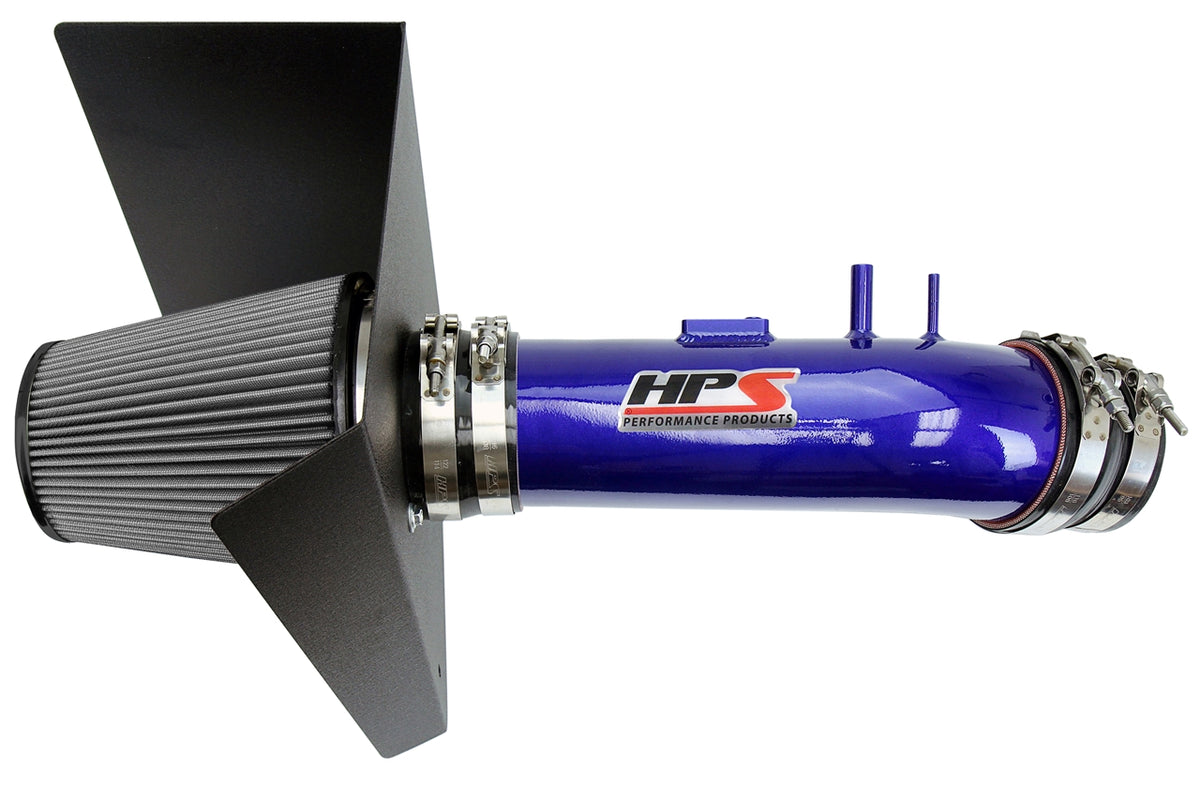 HPS Performance Air Intake Kit with Heat Shield Blue 827-630BL