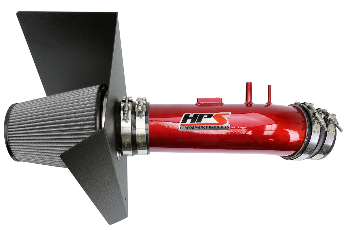 HPS Performance Air Intake Kit with Heat Shield Red 827-630R