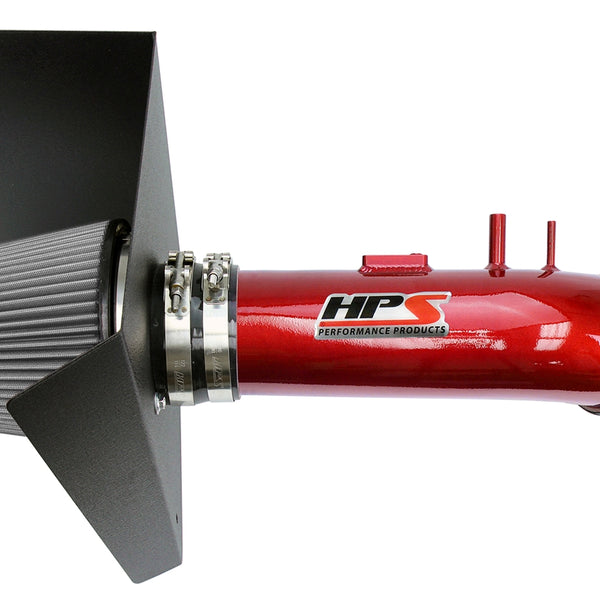 HPS Performance Air Intake Kit with Heat Shield Red 827-630R