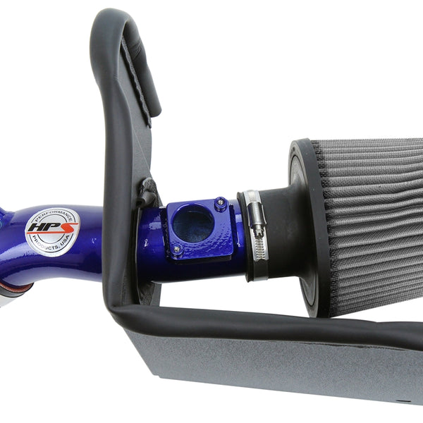 HPS Performance Air Intake Kit with Heat Shield Blue 827-631BL