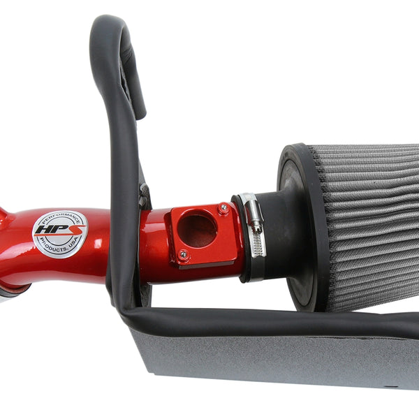 HPS Performance Air Intake Kit with Heat Shield Red 827-631R