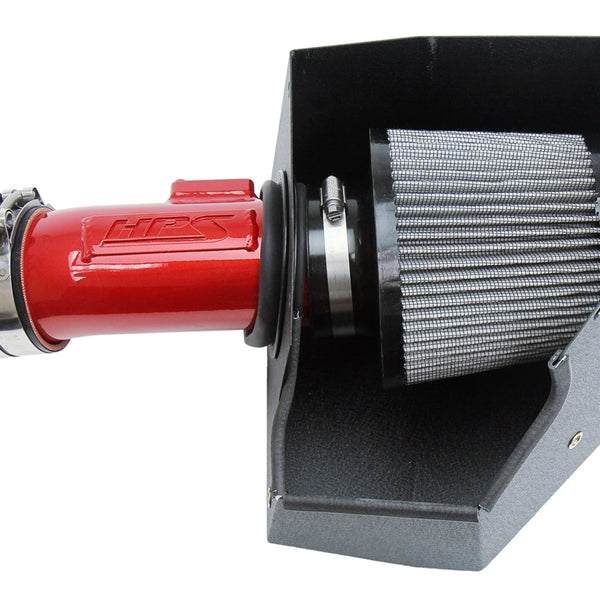 HPS Performance Air Intake Kit with Heat Shield Red 827-656R