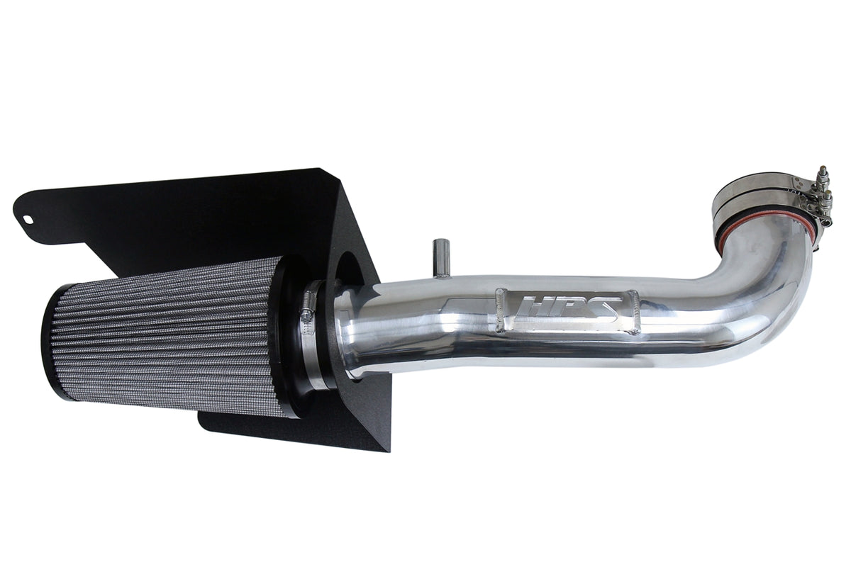 HPS Performance Air Intake Kit with Heat Shield Polished 827-664P
