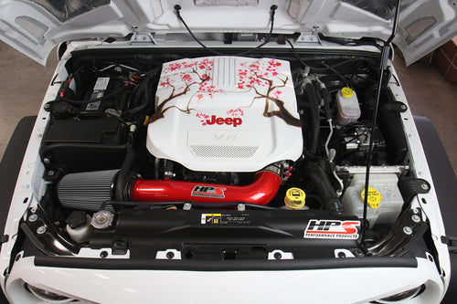 HPS Performance Air Intake Kit with Heat Shield, Red, 827-664R