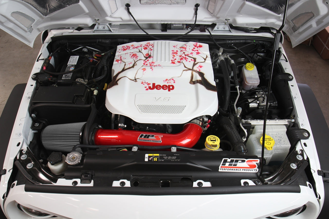 HPS Performance Air Intake Kit with Heat Shield (Polished) - Jeep Wrangler JK / Jeep Wrangler - (2012-2018)