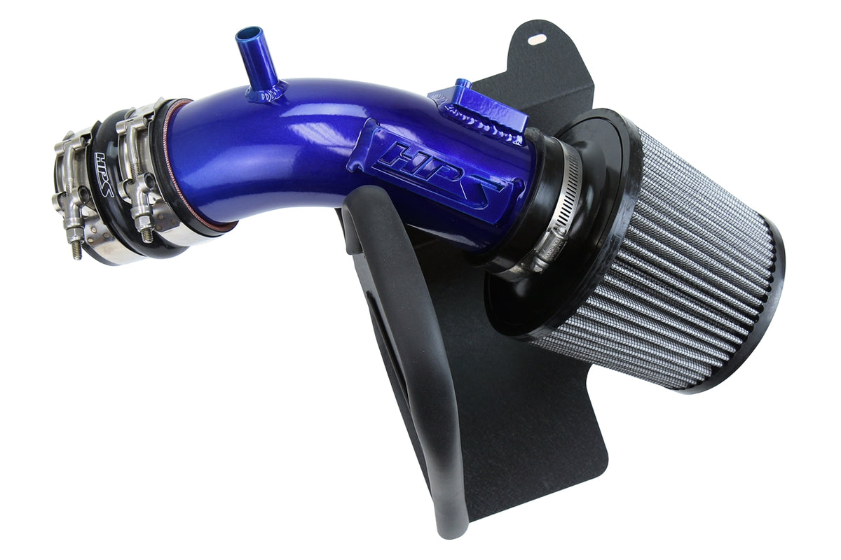 HPS Performance Air Intake Kit with Heat Shield Blue 827-665BL