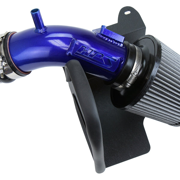 HPS Performance Air Intake Kit with Heat Shield Blue 827-665BL