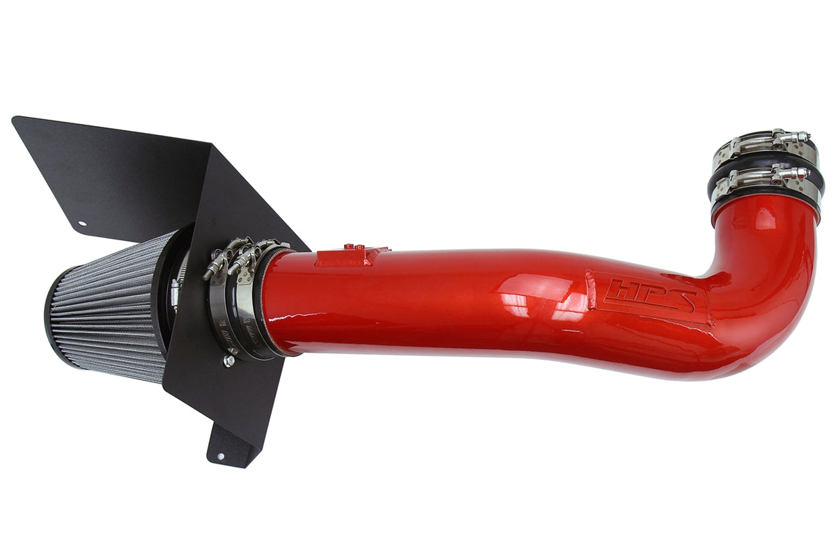 HPS Performance Air Intake Kit with Heat Shield Red 827-667R