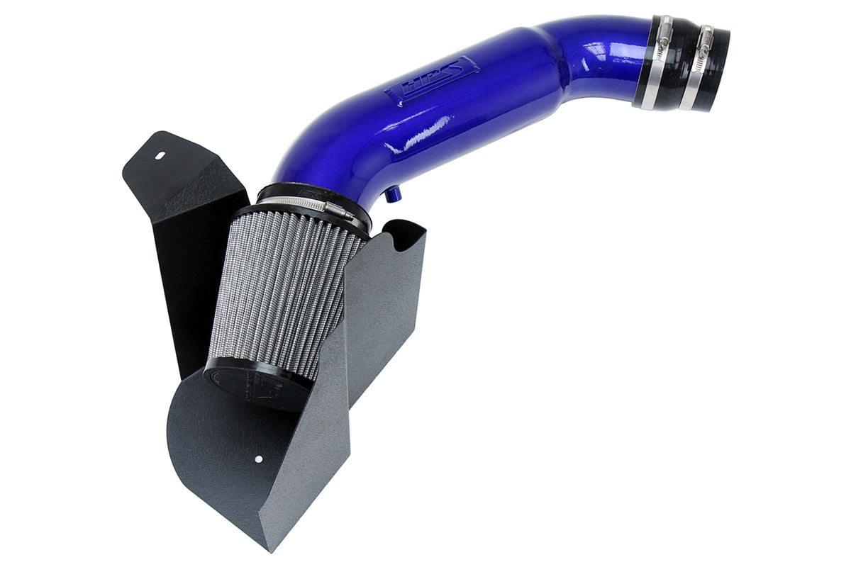 HPS Performance Air Intake Kit with Heat Shield Blue 827-676BL