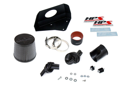 HPS Performance Air Intake Kit with Heat Shield, Black, 827-687WB