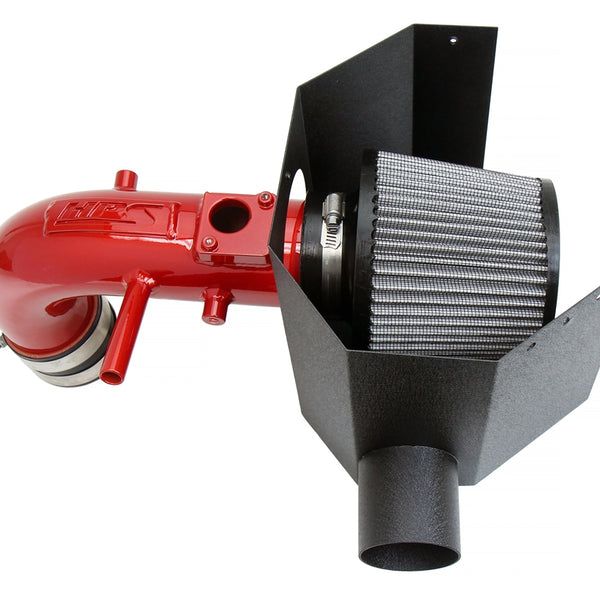 HPS Performance Air Intake Kit with Heat Shield Red 827-691R