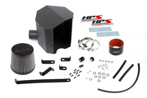 HPS Performance Air Intake Kit with Heat Shield, Red, 827-691R