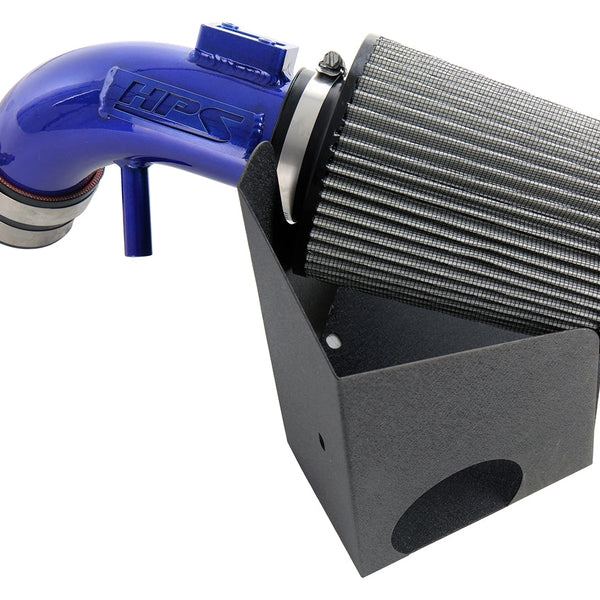 HPS Performance Air Intake Kit with Heat Shield Blue 827-694BL