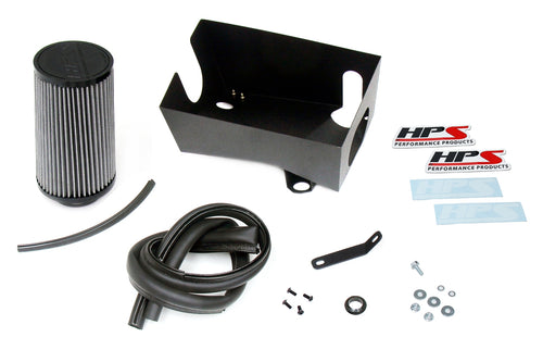 HPS Performance Air Intake Kit with Heat Shield, Red, 827-698R