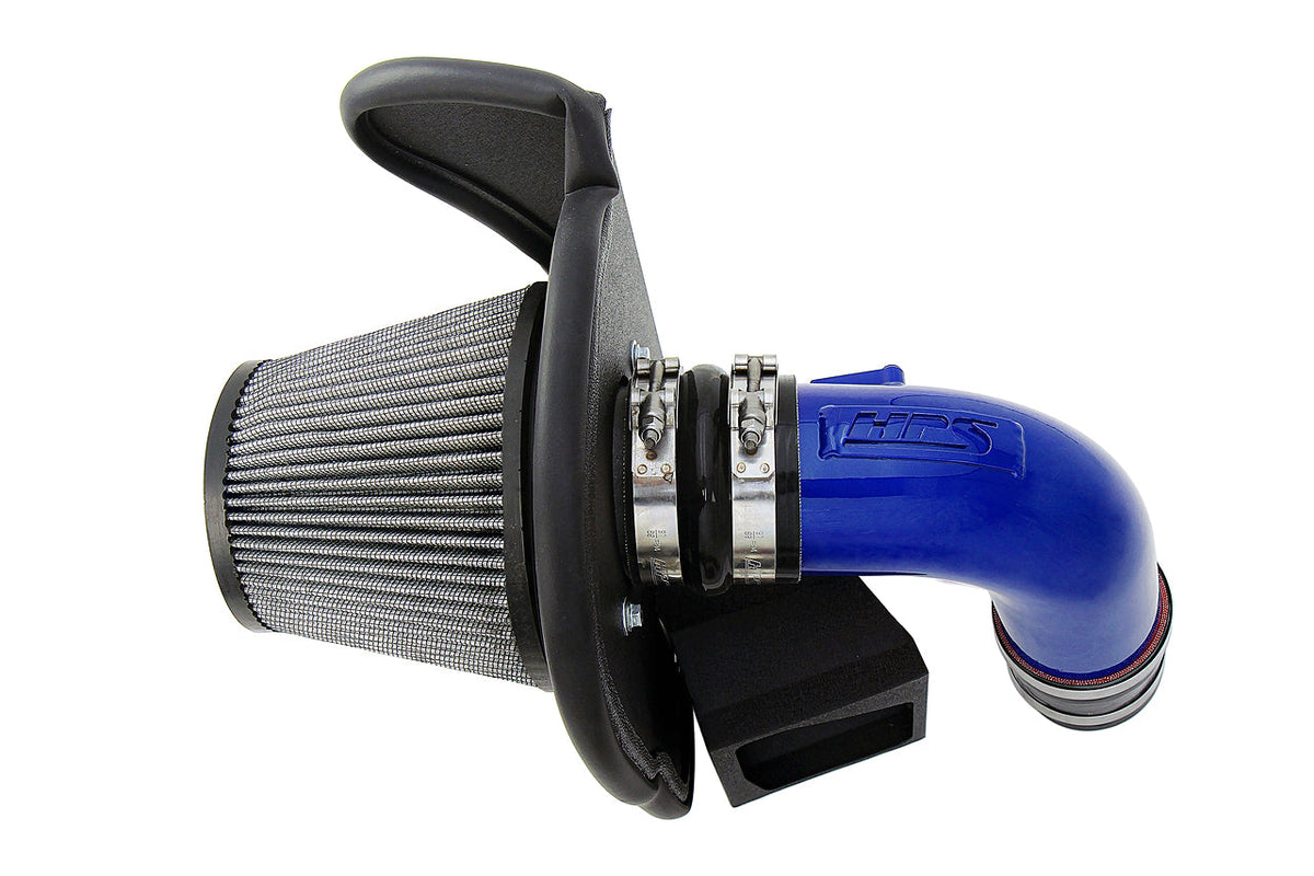 HPS Performance Air Intake Kit with Heat Shield Blue 827-702BL