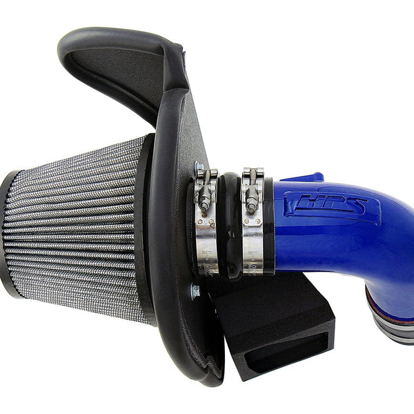 HPS Performance Air Intake Kit with Heat Shield Blue 827-702BL