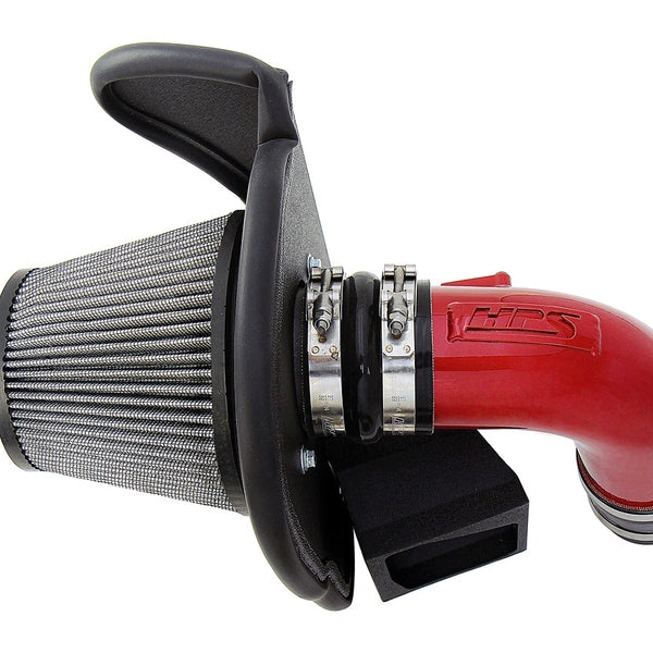HPS Performance Air Intake Kit with Heat Shield Red 827-702R