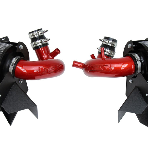 HPS Performance Air Intake Kit with Heat Shield Red 827-703R