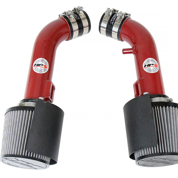 HPS Performance Air Intake Kit with Heat Shield Red 827-706R