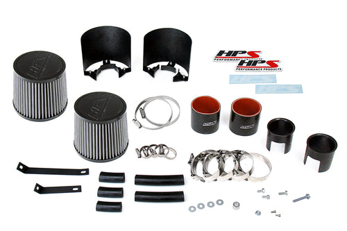 HPS Performance Air Intake Kit with Heat Shield, Red, 827-706R