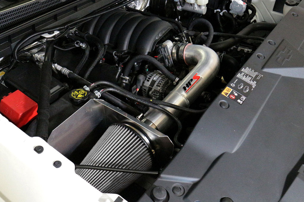 HPS Performance Air Intake Kit with Heat Shield (Red) - Cadillac Escalade / Chevrolet Silverado 1500 / Chevrolet Suburban / Chevrolet Tahoe / GMC Sierra 1500 / GMC Yukon - (2015-2020 / 2014-2018 / 2019-2020 / 2018-2020 / 2014-2018 / 2018-2020)