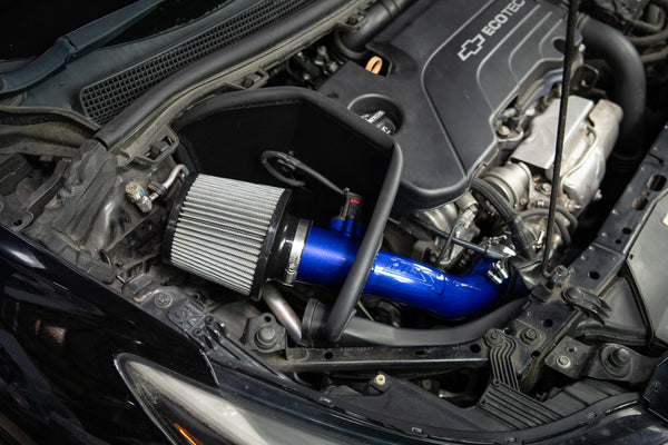 HPS Performance Air Intake Kit with Heat Shield, Blue, 827-709BL