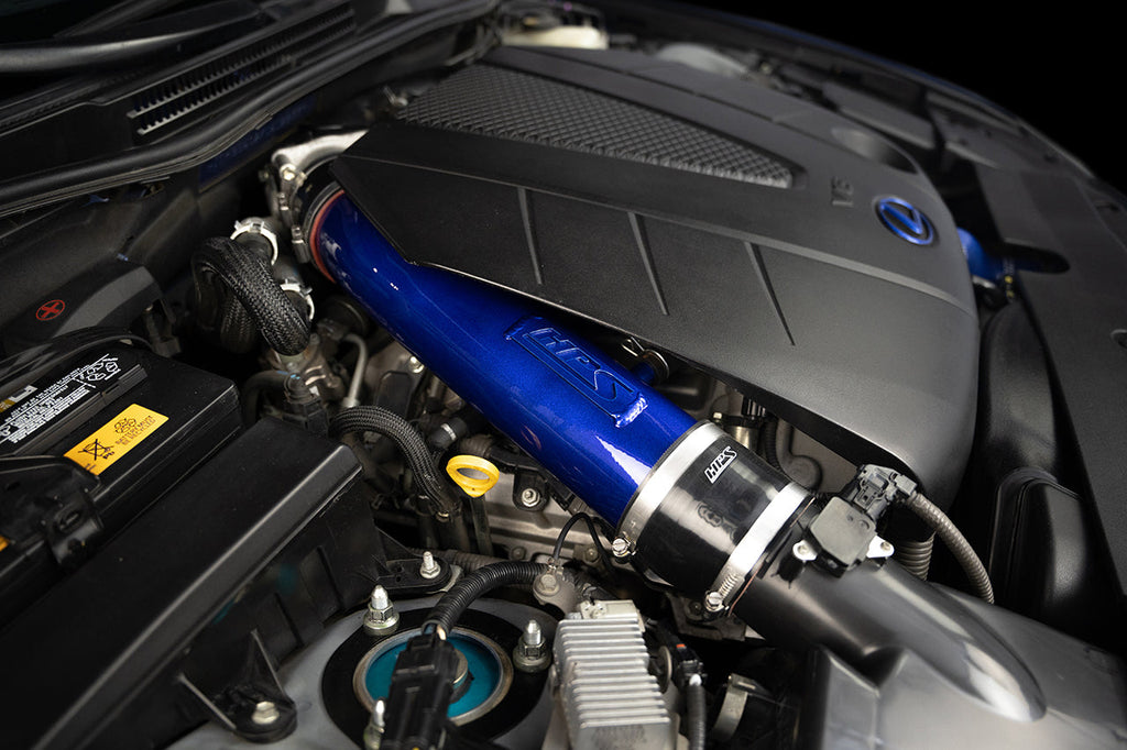 HPS Performance Air Intake Tube with Drop in Air Filter Blue 827-710BL