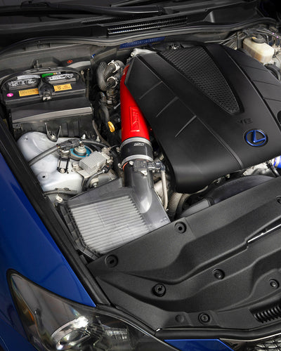 HPS Performance Air Intake Tube with Drop in Air Filter, Red, 827-710R