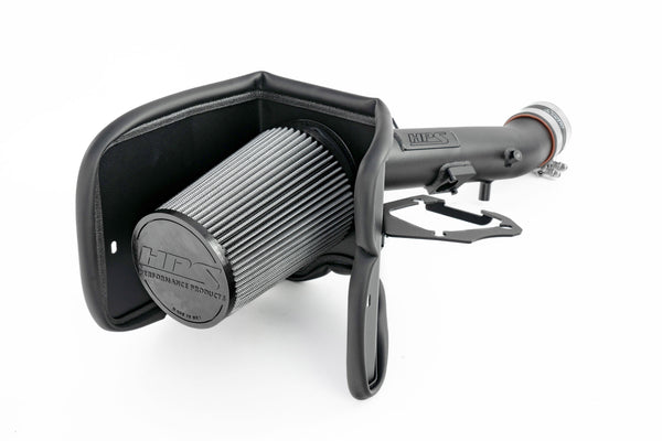 HPS Performance Air Intake Kit with Heat Shield, Black, 827-718WB