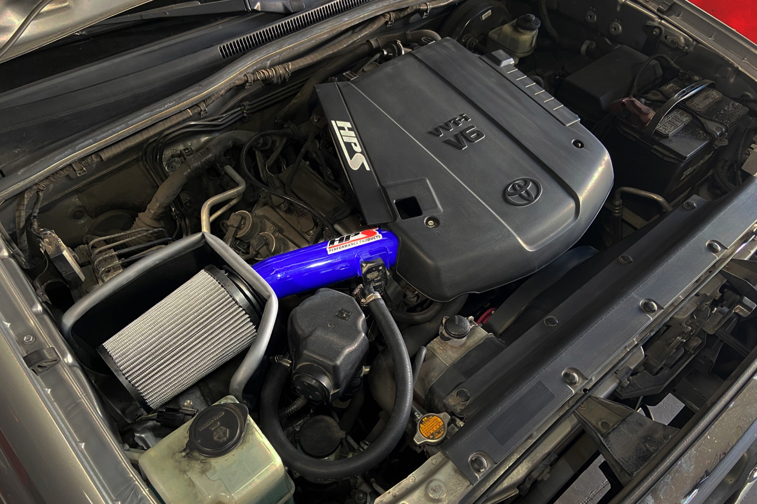 HPS Performance Air Intake Kit with Heat Shield (Red) - Toyota Tacoma - (2012-2015)