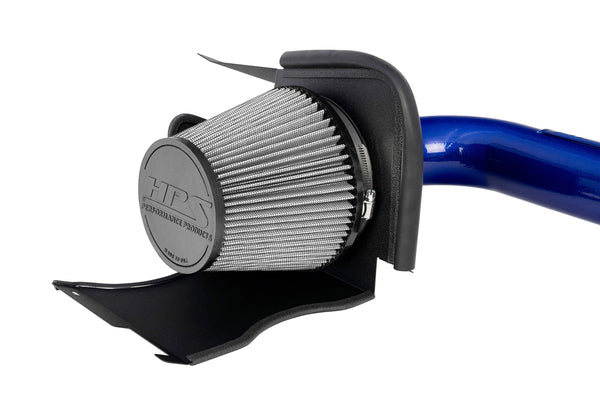 HPS Performance Air Intake Kit with Heat Shield, Blue, 827-721BL