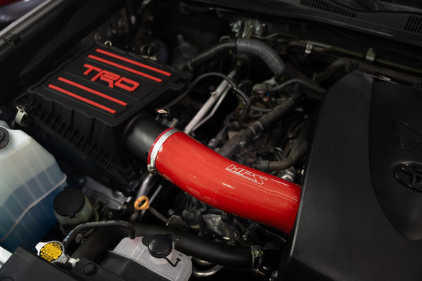 HPS Performance Silicone Air Intake Kit with Drop in Air Filter, Red, 827-723R