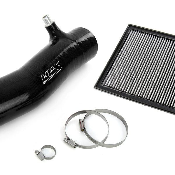 HPS Performance Silicone Air Intake Kit with Drop in Air Filter Black 827-723WB