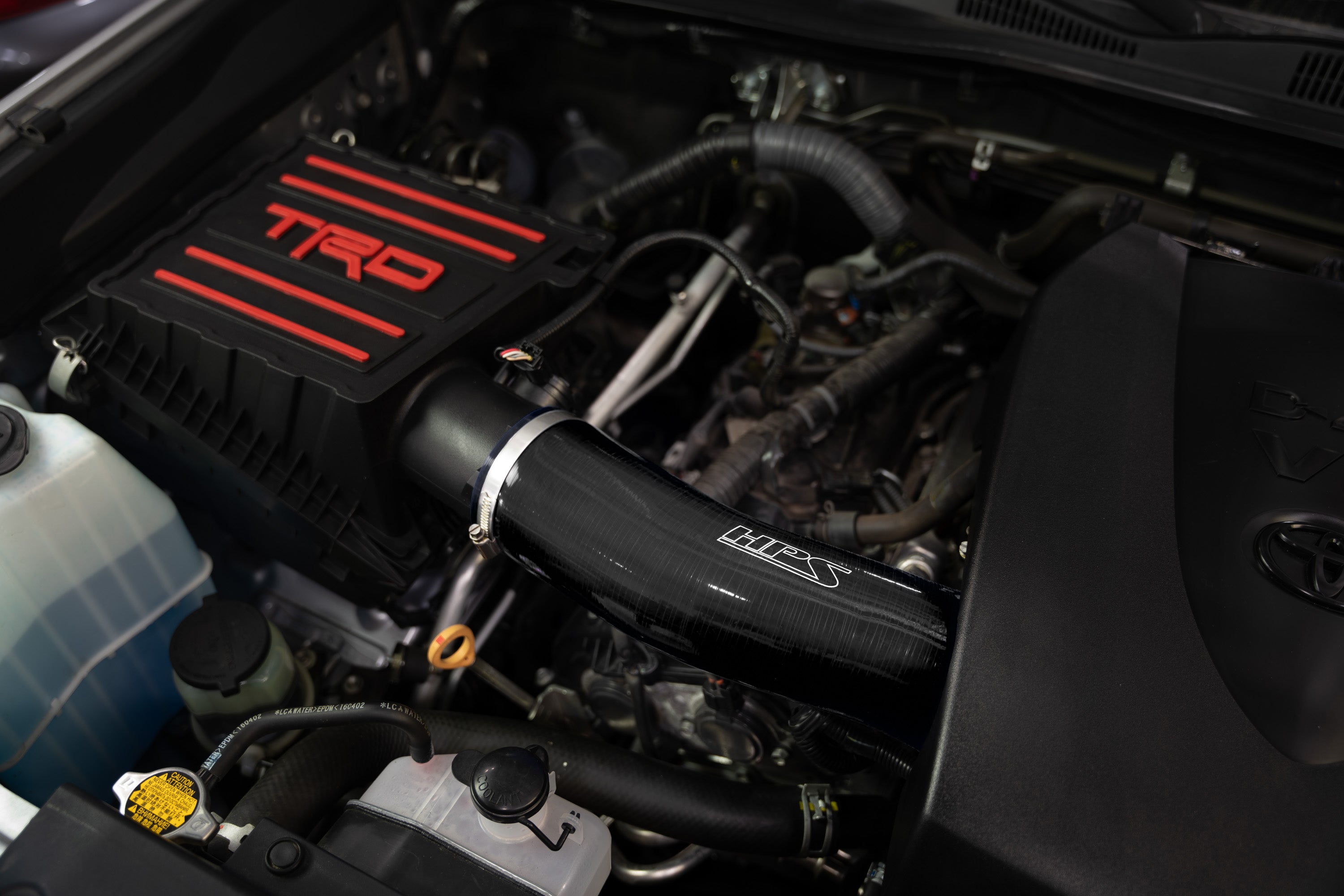 HPS Performance Silicone Air Intake Kit with Drop in Air Filter (Black) - Toyota Tacoma equipped - (2016-2023)