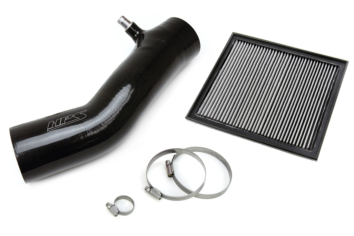 HPS Performance Silicone Air Intake Kit with Drop in Air Filter Black 827-725WB
