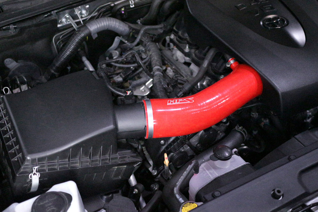 HPS Performance Silicone Air Intake Kit with Drop in Air Filter (Red) - Toyota Tacoma equipped - (2016-2023)
