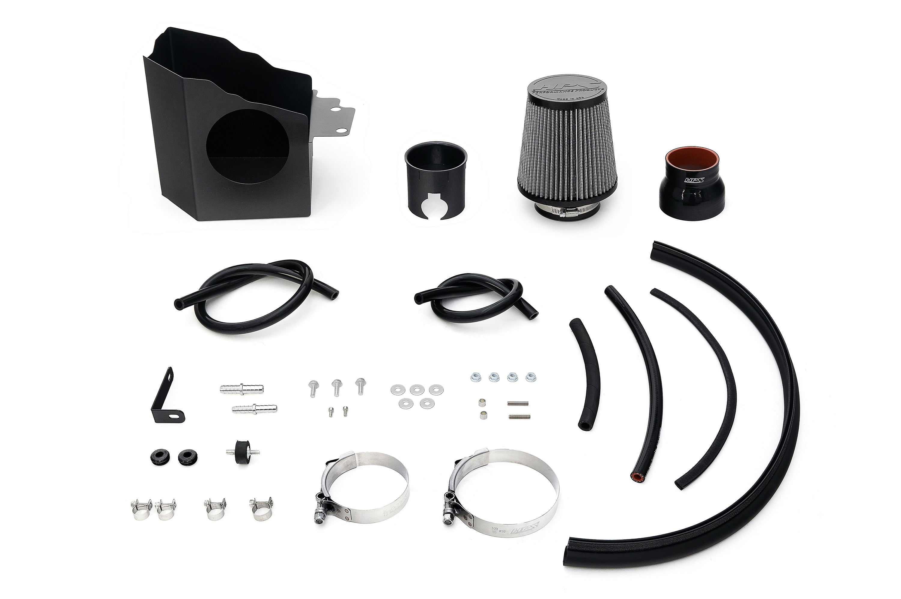 HPS Performance Air Intake Kit with Heat Shield, Black, 827-736WB