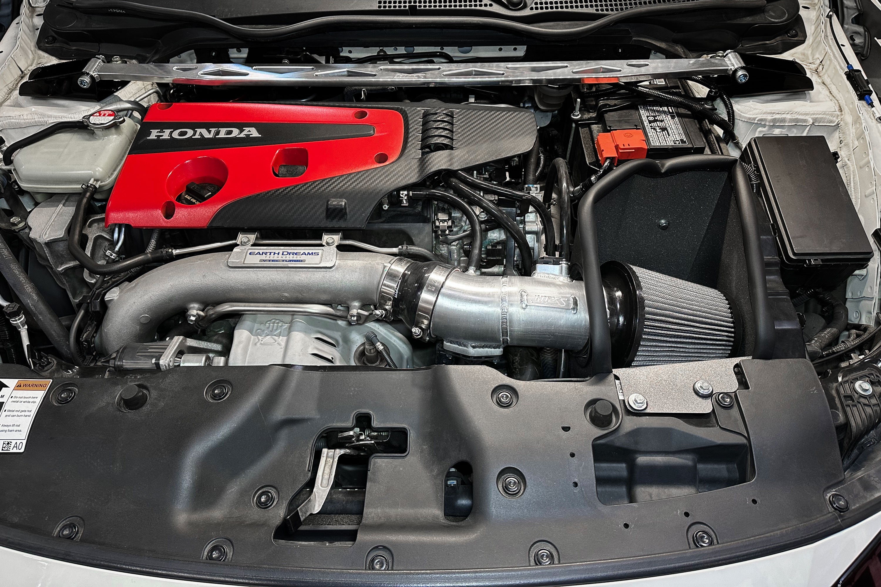 HPS Performance Air Intake Kit with Heat Shield (Red) - Honda Civic Type R - (2017-2021)